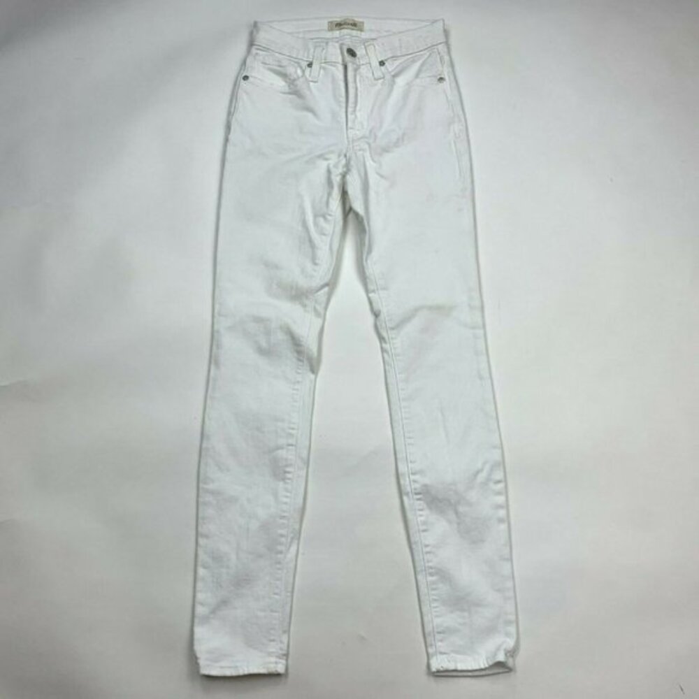 Madewell 9'' High Rise Skinny Jeans White Cotton